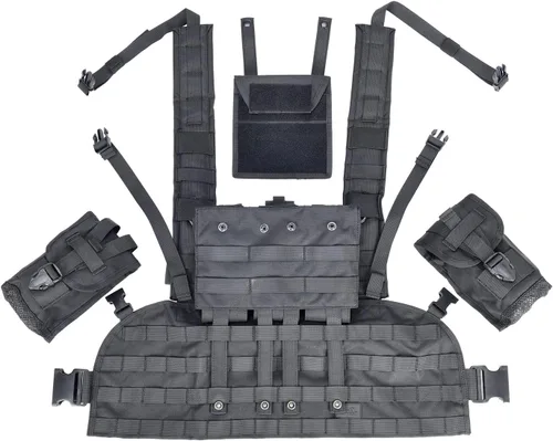 Vista 9 de Lancer Tactical Airsoft - Chaleco de paintball M4 M16 Molle modular con hebillas de liberación rápida (pequeño a extragrande)