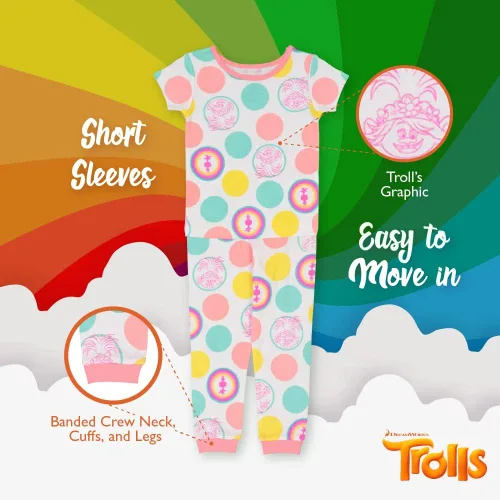 Vista 5 de DreamWorks Conjunto de pijama de algodón de 4 piezas para niña