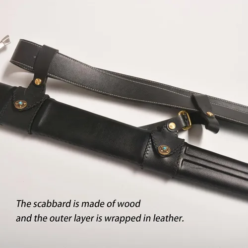 Vista 6 de Handmade Cast Sharp Blade Medieval Sword, Full Tang, with Leather Protective Cover,Real Metal Sword for Collection Gift