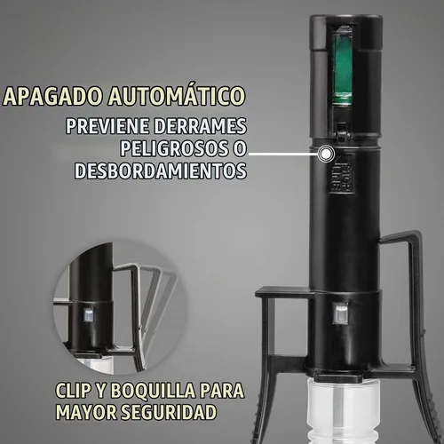 Vista 3 de DEWAY Bomba de transferencia de combustible, parada automática, funciona con pilas, gris, grande No Heavy Lifting, Hands-Free Use, Extra-Long