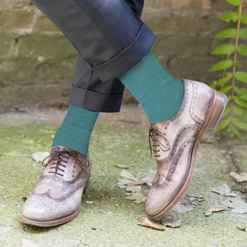Vista 6 de Solid Color Casual Dress Socks for Men - Colorful & Comfortable Crew Socks