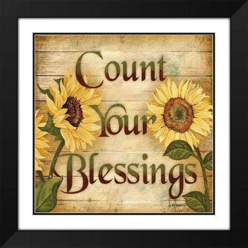 Vista 2 de ArtDirect Count Your Blessings 15x15 Black Modern Wood Framed with Double Matting Museum Art Print by Wargo, Ed