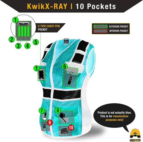 Vista 6 de KwikSafety RoadBOSS Econ & Premium Safety Vest for Women Class 2 ANSI OSHA