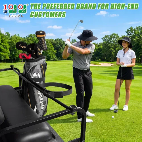 Vista 2 de 10L0L Soporte universal para bolsa de carrito de golf, accesorio ajustable para asiento trasero sin taladros para 2+2 plazas, se adapta a Yamaha