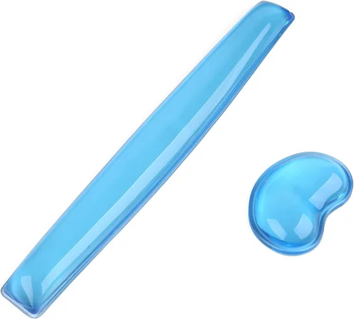 Vista 7 de Juego de reposamuñecas de gel para teclado y mouse – Soporte para teclado y mouse para oficina, juegos, computadora, laptop, ergonómico, cómodo