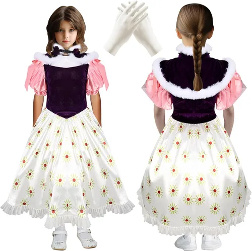 Vista 2 de Madured Kids - Vestido de cosplay encantado para niñas, vestido de princesa para Halloween 2024