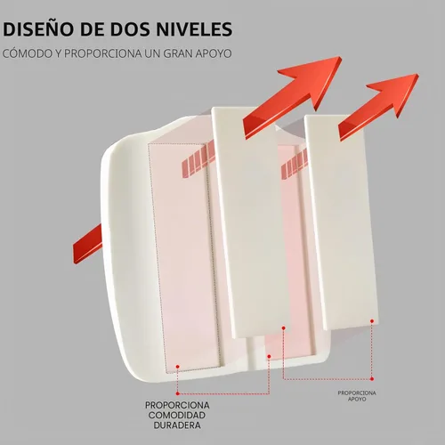 Vista 3 de Cojín de asiento de espuma viscoelástica de cuero para coches para personas bajas, para aliviar el dolor de cadera (coccis/cóccix) y de espalda