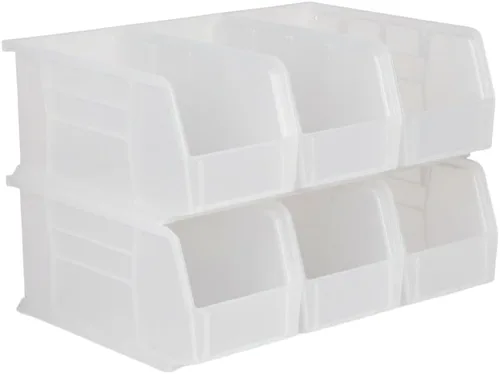 Vista 10 de HE HUDSON EXCHANGE Cubo de almacenamiento apilable de plástico de 11" x 5.5" x 5", amarillo