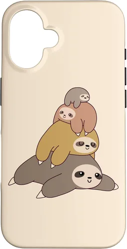 Vista 32 de Sloth Stack Cartoon Graphic Design Cute Doodle Phone Case for iPhone 17