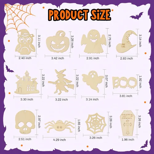 Vista 2 de Max Fun Manualidades de Halloween para niños, 36 piezas de adornos