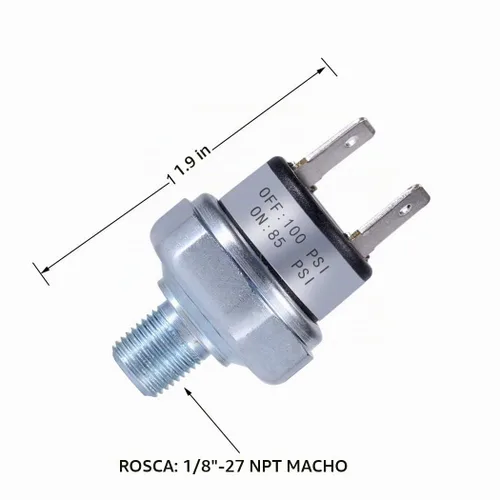 Vista 4 de Interruptor de presión de aire 85-100 PSI 1/8"-27 NPT DC 24V 12V Compresor de aire 100PSI DC