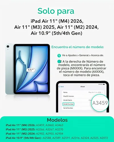 Vista 2 de ESR Funda para iPad Air de 11 pulgadas, iPad Air 5ª/4ª generación de 10.9 Negro