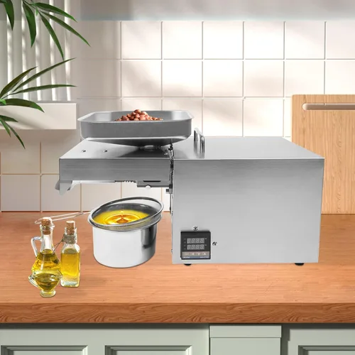 Vista 2 de Máquina automática de prensa de aceite de 1500 W Control de temperatura de acero inoxidable Prensadora de aceite Extractor de aceite alto Expulsor