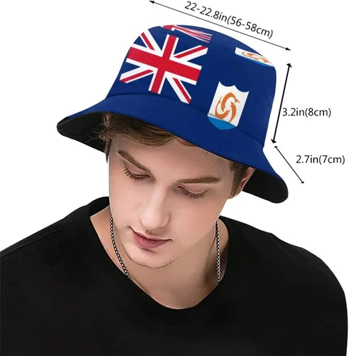 Vista 3 de Lindos sombreros de pescador de bandera plegable patriótico a la moda, gorra de pescador para viajes de verano al aire libre para adultos, mujeres