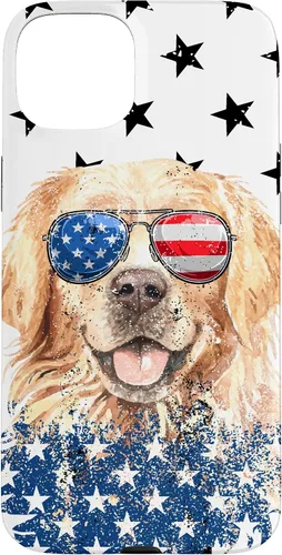 Vista 9 de Golden Retriever American Flag Cream Retriever 4th of July Case for iPhone 17