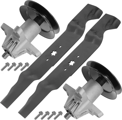 Vista 4 de Caltric 918-05137 942-0677B Husillo y cuchilla compatible con Cub Cadet MTD Troy-Bilt Toro Stens Juego de 2