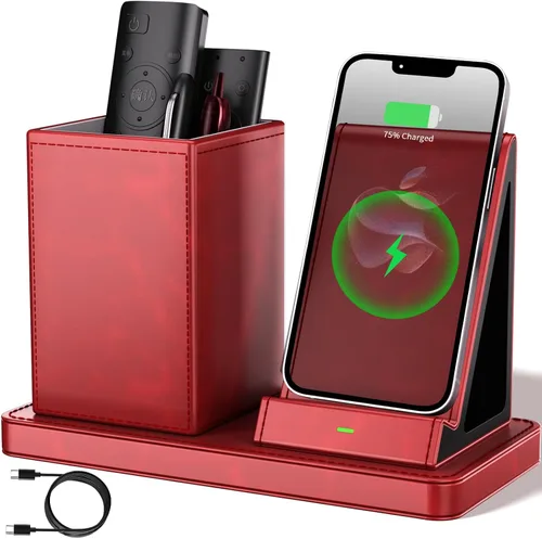 Vista 9 de Organizador Multifuncional para Bolígrafos de Escritorio, Negro, de Cuero Vegano, con Soporte para Control Remoto, Portalápices para Escritorio