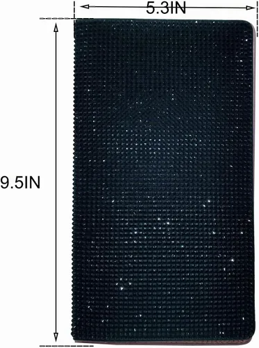 Vista 5 de Soporte para Documentos de Registro y Seguro de Coche con Diamantes Artificiales de Brillo, Organizador de Guantera para Accesorios de Coche Negro