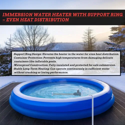 Vista 6 de Calentador de agua de inmersión 316SS para piscina sobre el suelo de 2000 W con temporizador WiFi y control de temperatura, calentador sumergible
