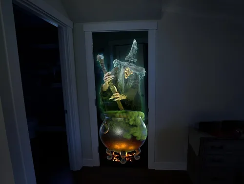 Vista 6 de Reaper Brothers® Kit de decoración digital de Halloween incluye 8 efectos de video AtmosFX® para Halloween Plus pantalla de proyección holográfica