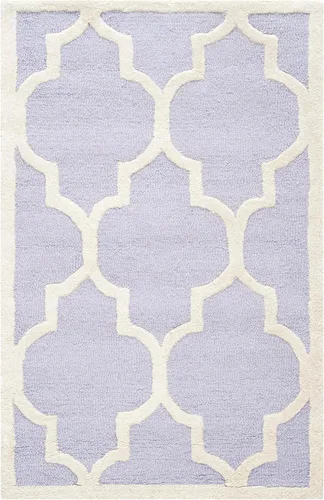 Vista 138 de Tapete Safavieh de la colección Cambridge, modelo CAM134X, hecho a mano, de lana de primera calidad, formas geométricas marroquíes, color gris