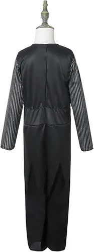 Vista 3 de Lgandpg Disfraz de Jack de Pesadilla para niños, overol Skellington para Halloween, Navidad, disfraz con máscara