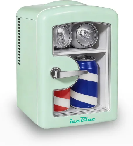 Vista 10 de Mini nevera, 4 litros/6 latas de cuidado de la piel con ventana de visualización (negro) Compact Mini Makeup Fridge for Beauty & Beverages