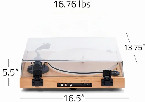 Vista 8 de Fluance RT85 Tocadiscos de Vinilo de Alta Fidelidad de Referencia con Cartucho Ortofon 2M Blue, Plato Acrílico, Motor de Control de Velocidad Bambú
