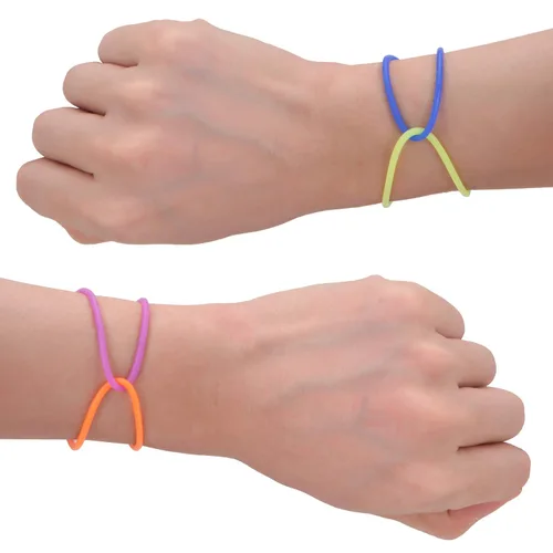 Vista 6 de 120 pulseras de gelatina de silicona, no luminosas, elásticas de los años 80, bandas elásticas para el cabello para recuerdos de fiesta, adultos