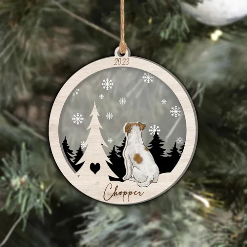 Vista 90 de Nazenti Adorno de Navidad conmemorativo personalizado, regalo personalizado de recuerdo de perro, condolencias por pérdida de mascotas, sabueso