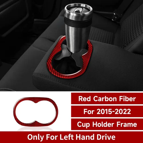 Vista 2 de Para Dodoge Challenger 2015 2016 2017 2018 2019 2020 2021 2022 2023 Accesorios Car Cup Holder Decor Calcomanías Calcomanías de fibra de carbono
