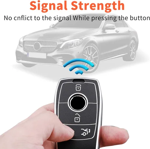 Vista 4 de Funda inteligente de TPU suave de alta calidad con correa para llave compatible con Mercedes-Benz A, C, E, S, CLA, CLS, GLA, GLB, GLC, GLE, GLS, G
