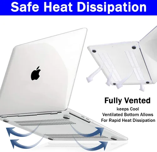 Vista 4 de GVTECH Funda para MacBook Air de 13 pulgadas (2010-2017) A1369 A1466 carcasa rígida de plástico, carcasa negra