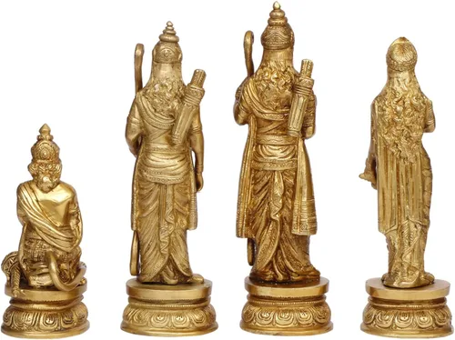 Vista 6 de ARTVARKO™ Estatua de latón Ram Darbar Shree Ram Ji Sita Laxman Hanuman Decoración de oficina en casa Puja Idol Murti para regalo del templo Mandir
