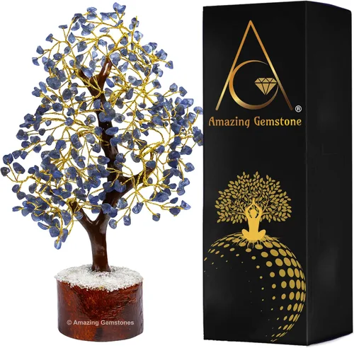 Vista 17 de Árbol de la vida con múltiples piedras preciosas naturales curativas de primera calidad, bonsái de Feng Shui, para decoración del hogar y la oficina