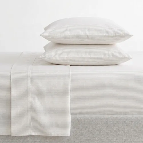 Vista 49 de Martha Stewart - Juego de sábanas tamaño individual con sábana bajera y funda de almohada, ropa de cama de percal de algodón con una sensación