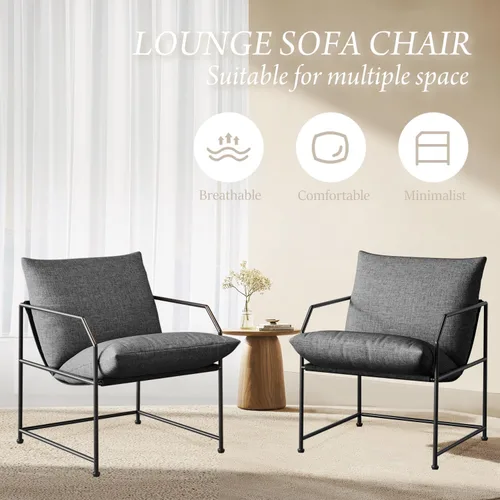 Vista 4 de Silla de acento para sala de estar, sillas cómodas de lectura para dormitorio, silla de salón tapizada, silla de brazo moderna de mediados de siglo