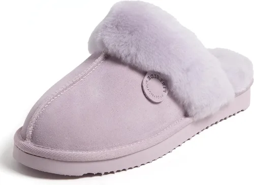 Vista 88 de Dearfoams Fireside Sydney Pantuflas anchas de piel de oveja para mujer, para interiores y exteriores
