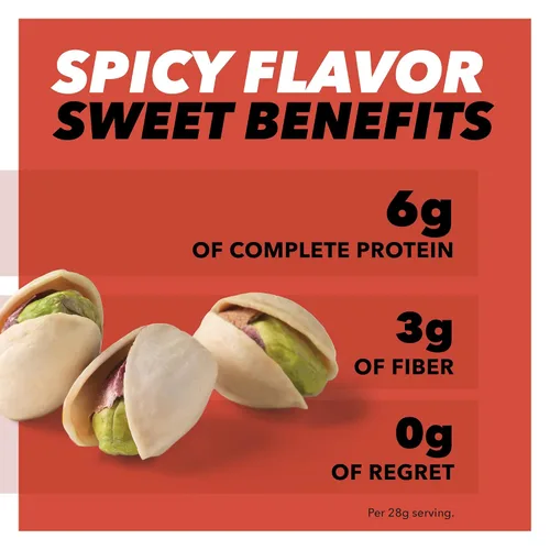 Vista 3 de Wonderful Pistachios In Shell, frutos secos con sabor a chile dulce, bolsa de 4.5 onzas (paquete de 8), aperitivos de proteínas, aperitivos