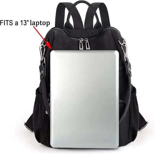 Vista 9 de UTO Mochila de cuero vegano para mujer, diseño de moda, convertible con borla, para viajes, con borla