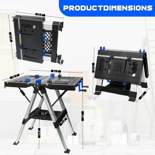 Vista 3 de Prostormer - Banco de trabajo plegable portátil 2 en 1 y caballete