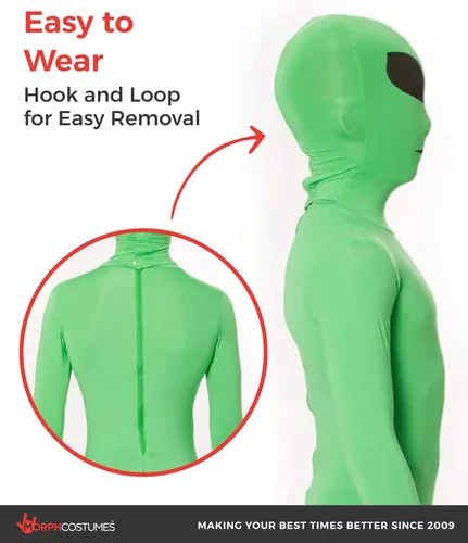 Vista 4 de Morphsuits Disfraz de alienígena verde para niños, disfraz de Halloween