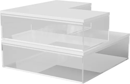 Vista 14 de Martha Stewart Brody - Contenedores organizadores de plástico con tapas de madera de paulownia para oficina en casa, cocina o baño, paquete de 3