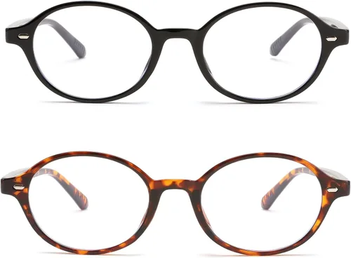 Vista 12 de FEISEDY Gafas de luz azul ovaladas vintage para mujeres y hombres, elegantes y ligeras de los años 90, anteojos falsos Nerd Y2k marco B0242