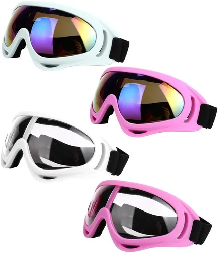 Vista 12 de LJDJ Ski Goggles, Pack of 4 Snow Snowboard Goggles, Motorcycle Goggles UV Protection Anti-fog for Men Women Kids