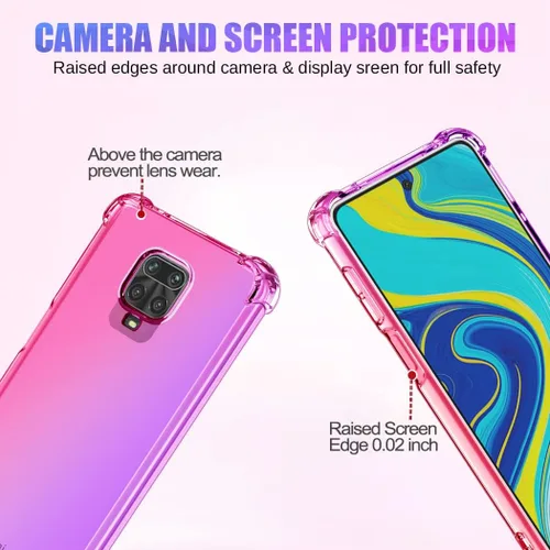 Vista 2 de Funda para Redmi Note 9 Pro Max/Note 9S/Poco M2 Pro/Redmi Note 10 Lite Linda Caso, Gradient Slim Anti Scratch TPU Funda protectora a prueba