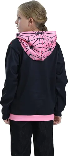 Vista 6 de DENCTORAM Kamado Tanjiro - Sudadera con capucha para niños, diseño de anime Kamado Nezuko Cosplay