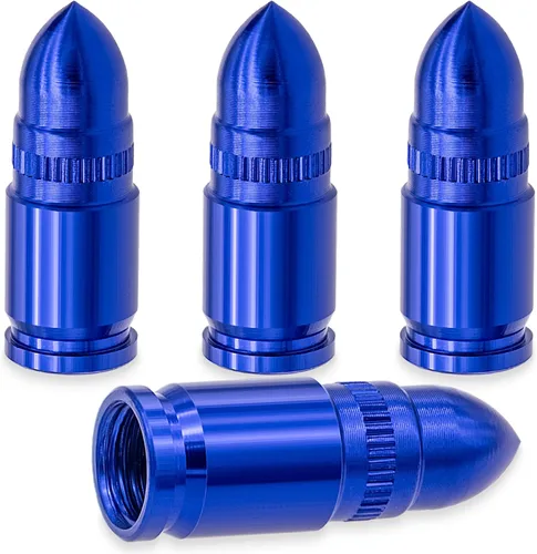 Vista 10 de 4 piezas tapas de válvula de neumático estilo bala, resistentes a la corrosión, cubiertas universales de válvula de neumático de aleación