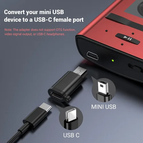 Vista 2 de Paquete de 2 mini adaptadores USB y 3 adaptadores micro USB, conector compatible con carga y sincronización de datos para receptor GPS/cámara