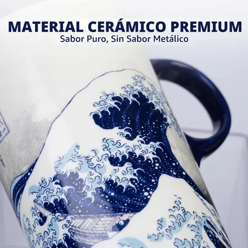 Vista 4 de DUSVALLY Taza de viaje de cerámica de 17 onzas con tapa y asa, taza de café 17oz